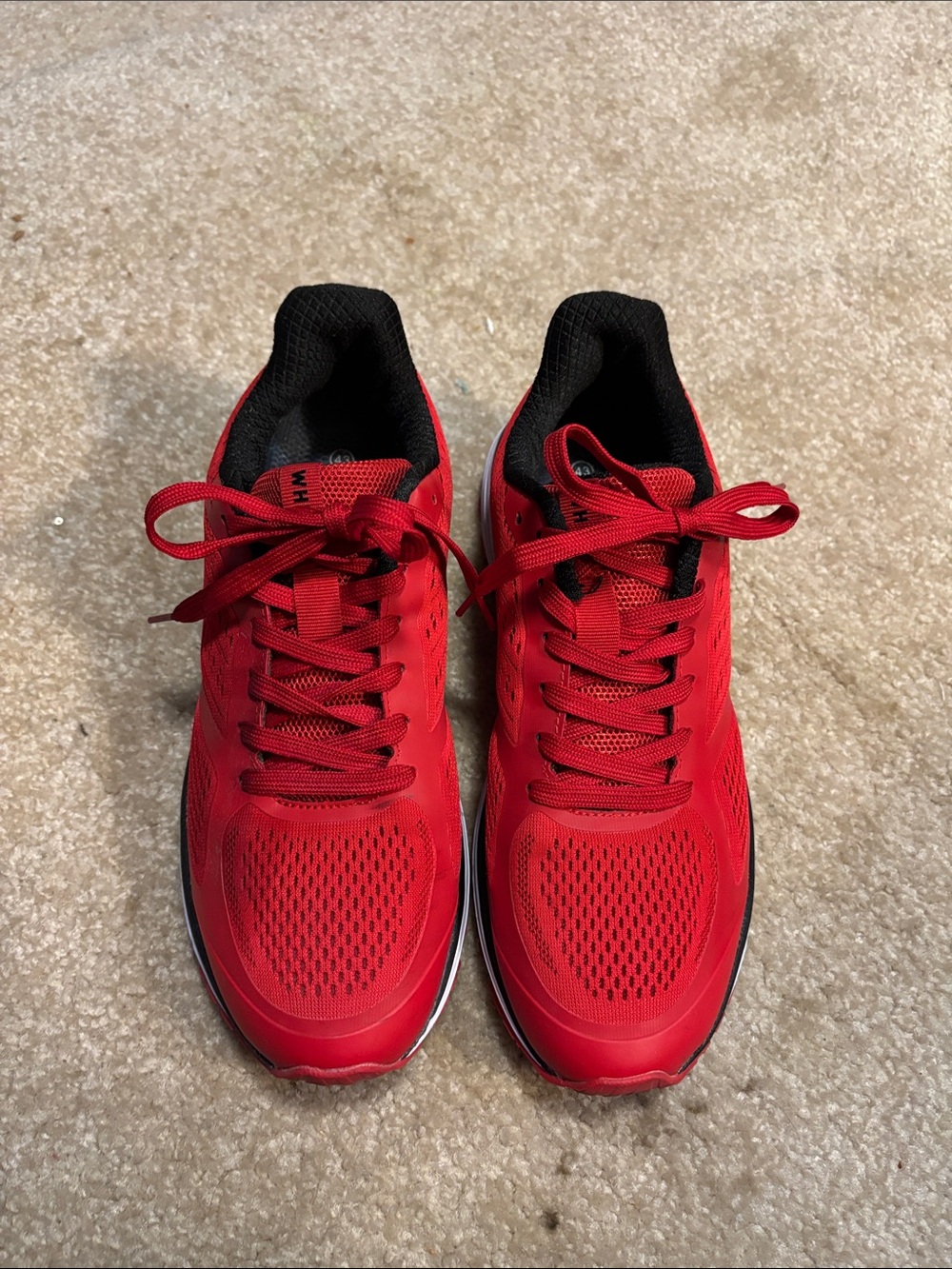 WHITIN Men's Red Athletic Running Shoes with Black Lining